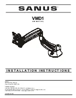 Sanus VMD1 Installation Instructions Manual предпросмотр