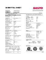 Sanyo 09KS51 Submittal Sheet preview