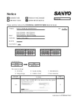 Sanyo 1 852 351 85 Technical & Service Manual preview