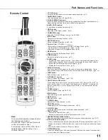 Preview for 11 page of Sanyo 3000  ANSI LUMENS PLC-XU305 Owner'S Manual