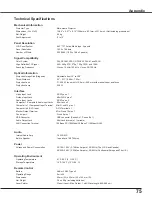 Preview for 75 page of Sanyo 3000  ANSI LUMENS PLC-XU305 Owner'S Manual