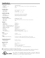 Preview for 4 page of Sanyo 3000  ANSI LUMENS PLC-XU305 Service Manual