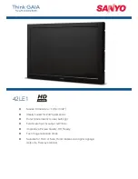 Preview for 1 page of Sanyo 42LE1 Specification Sheet