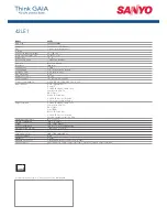 Preview for 2 page of Sanyo 42LE1 Specification Sheet