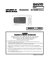 Sanyo 437 450 57 Supplement Of Service Manual preview