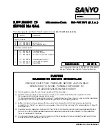 Sanyo 437 482 03 Supplement Of Service Manual preview