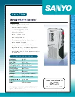Sanyo 530M - TRC Microcassette Dictaphone Specifications предпросмотр