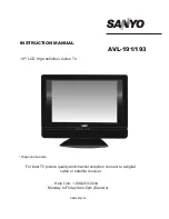 Sanyo AVL-191 Instruction Manual preview