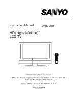 Sanyo AVL-209 Instruction Manual preview