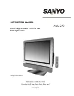 Preview for 1 page of Sanyo AVL-279 Instruction Manual