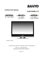 Sanyo AVL472 Instruction Manual preview