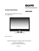 Preview for 1 page of Sanyo AVP-429 Instruction Manual