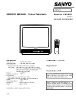 Preview for 1 page of Sanyo C20LB87B Service Manual