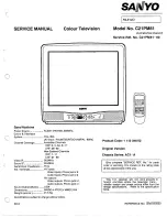 Предварительный просмотр 1 страницы Sanyo C21PM81 Service Manual