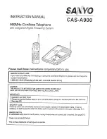 Preview for 1 page of Sanyo CAS-A900 Instruction Manual