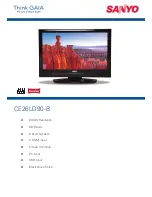 Предварительный просмотр 1 страницы Sanyo CE26LD90-B Specifications