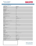 Preview for 2 page of Sanyo CE26LD90DV-B Specification Sheet