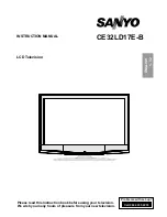 Предварительный просмотр 1 страницы Sanyo CE32LD17E-B Instruction Manual