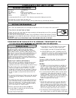 Предварительный просмотр 3 страницы Sanyo CE42LM4WPN-NA - CE - 42" LCD Flat Panel Display Instruction Manual