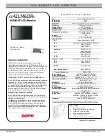 Sanyo CE42LM6DPB Specifications предпросмотр