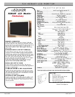 Sanyo CE52LH2R Specification Sheet предпросмотр