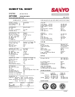 Preview for 1 page of Sanyo CH2432 Submittal Sheet