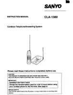 Preview for 1 page of Sanyo CLA-1380 Instruction Manual