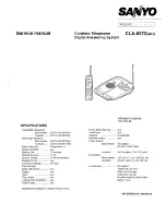 Preview for 1 page of Sanyo CLA-837X Service Manual