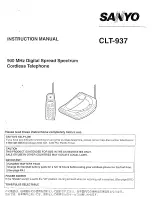 Sanyo CLT-937 Instruction Manual preview