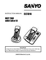 Preview for 1 page of Sanyo CLT-D14 Instruction Manual