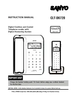 Предварительный просмотр 1 страницы Sanyo CLT-D6720 Instruction Manual