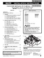 Предварительный просмотр 2 страницы Sanyo CMH1972A Installation Instructions Manual