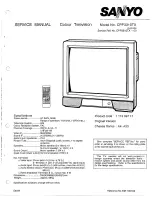 Sanyo CPP3310TX Service Manual preview