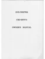 Preview for 1 page of Sanyo CRD-BPDV3 Owner'S Manual