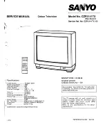 Preview for 1 page of Sanyo CZP2141TX Service Manual