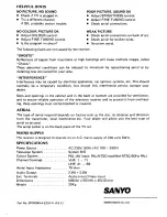 Preview for 8 page of Sanyo CZP2515V Instruction Manual