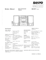 Предварительный просмотр 1 страницы Sanyo DC-D17 Servise Manual