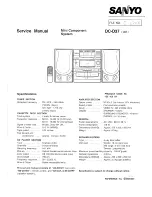 Предварительный просмотр 1 страницы Sanyo DC-D37 Service Manual