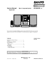 Preview for 1 page of Sanyo DC-DA380 Service Manual Supplement