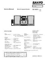 Предварительный просмотр 1 страницы Sanyo DC-DA70 Service Manual