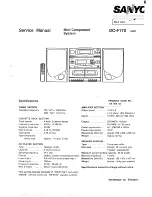 Предварительный просмотр 1 страницы Sanyo DC-F170 Service Manual