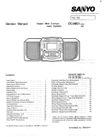 Предварительный просмотр 1 страницы Sanyo DC-MS1 Service Manual