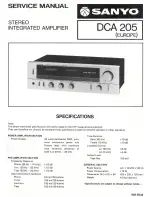 Предварительный просмотр 1 страницы Sanyo DCA 205 Service Manual