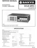 Preview for 1 page of Sanyo DCA M15 Service Manual