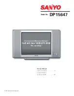Preview for 1 page of Sanyo DP15647 Owner'S Manual