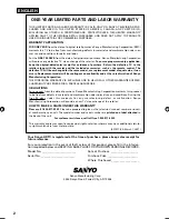 Preview for 2 page of Sanyo DP19640 - 18.5" Diagonal LCD HDTV 720p Owner'S Manual