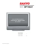 Preview for 1 page of Sanyo DP19647 Owner'S Manual
