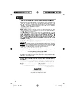 Предварительный просмотр 2 страницы Sanyo DP19649 - 720p 18.5" LCD HDTV Owner'S Manual