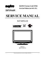 Preview for 1 page of Sanyo DP19649 - 720p 18.5" LCD HDTV Service Manual