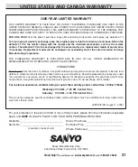 Preview for 21 page of Sanyo DP23625 Owner'S Manual